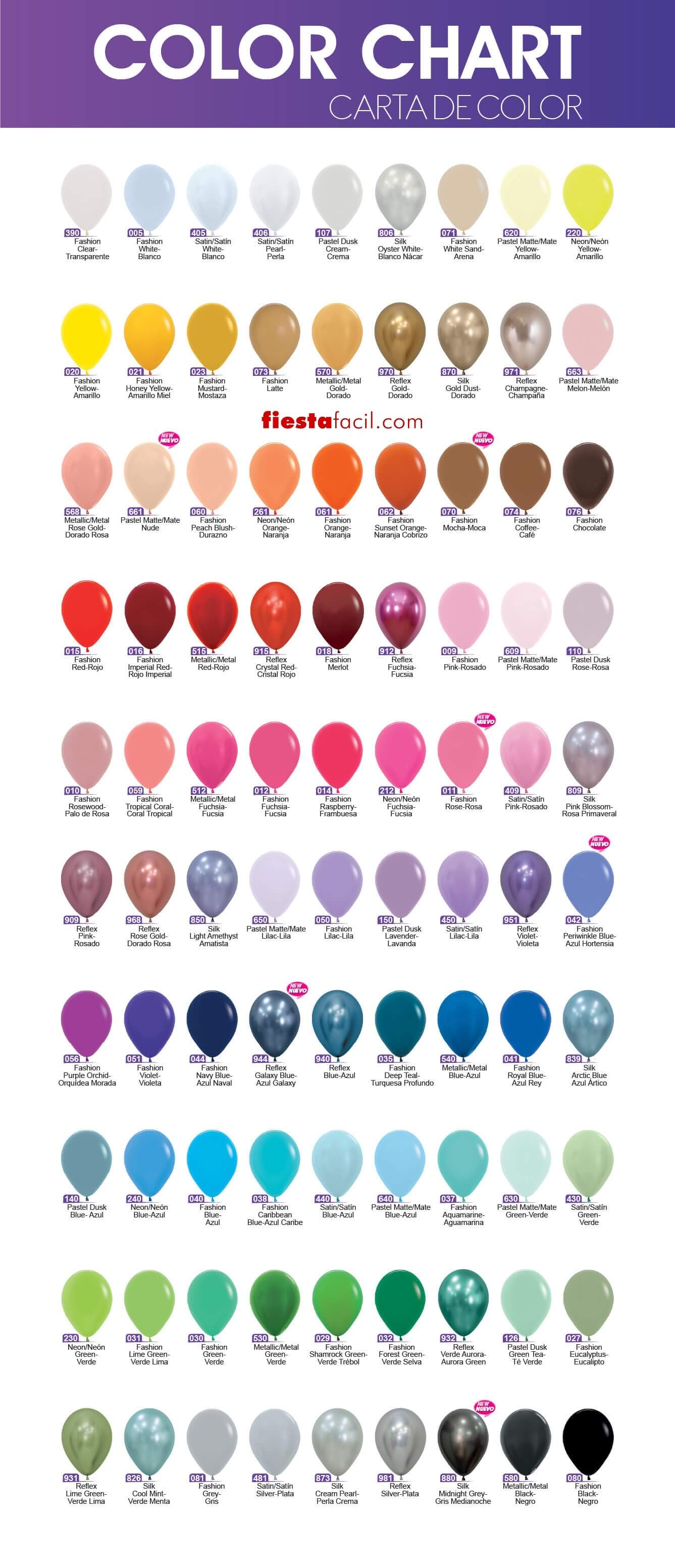 Carta de color Sempertex 2026 fiestafacil