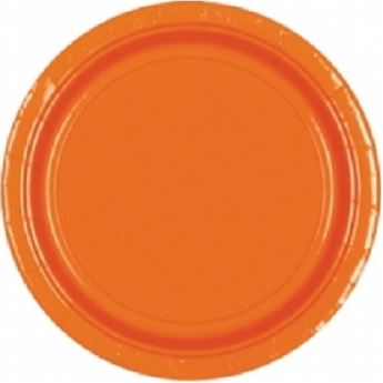 Imagen de Platos Naranja cartón 23cm (8 unidades)
