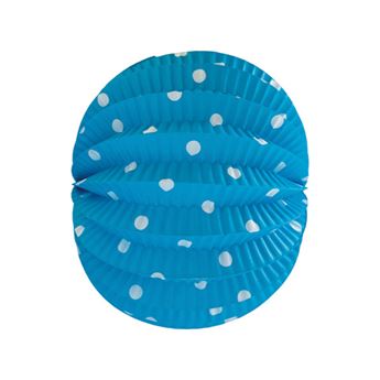 Imagen de Farolillo Azul Claro Lunares Blancos 22cm