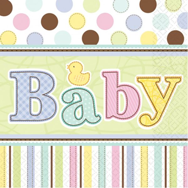 Imagen de Servilletas Baby Shower papel 33cm (36 unidades)