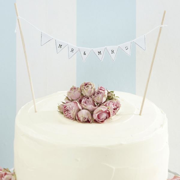 Picture of Topper Tarta Banderín Boda Mr & Mrs