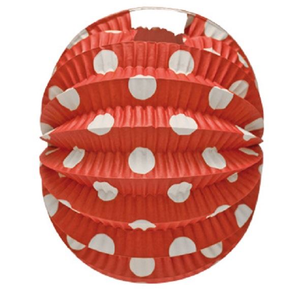 Imagen de Farolillo Rojo Lunares Blancos 22cm