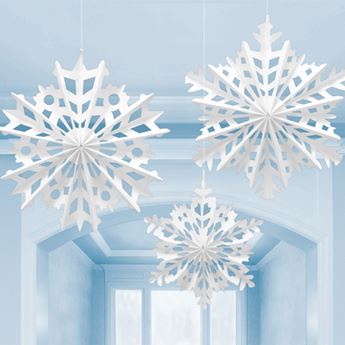 Imagen de Rosetones Copo de Nieve papel (3 unidades)