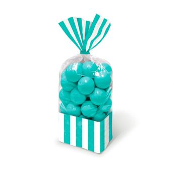 Imagen de Bolsas Celofán Rayas Turquesa (10)