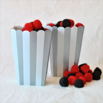 Imagen de Cajas para Palomitas con Rayas Plata (5 uds.)