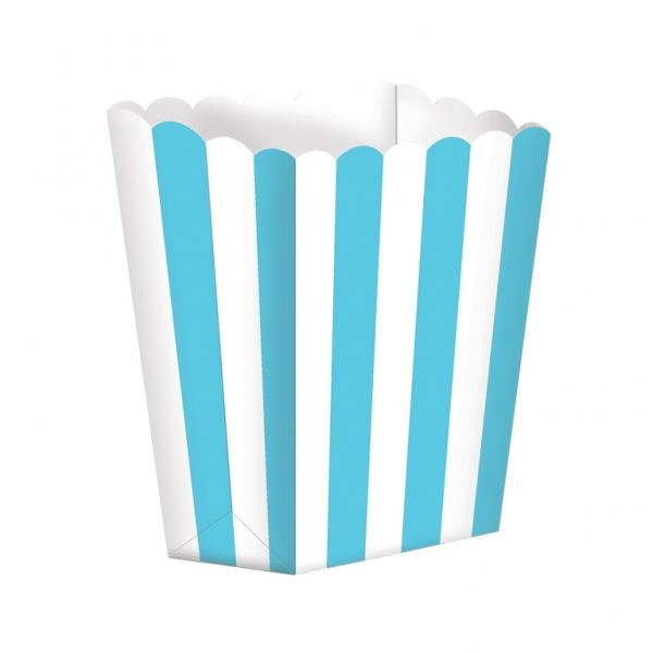 Imagen de Cajas para Palomitas con Rayas Azul Caribe (5 uds.)