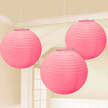 Imagen de Decorados Linternas Rosa Pastel papel (3 uds.)