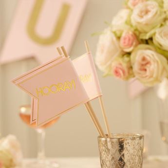 Imagen de Banderitas Hooray! Rosa Pastel 30cm (10 unidades)