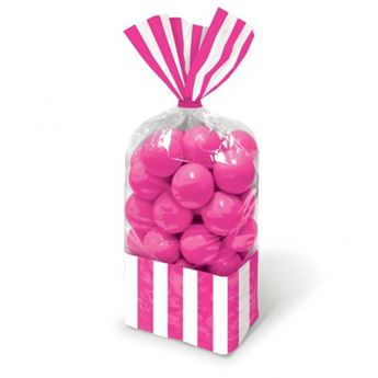 Imagen de Bolsas Celofán Rayas Rosa (10)