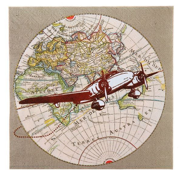 Imagen de Servilletas Mundo Viajes papel 33cm (20 unidades)