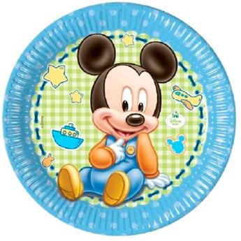 Imagen de Platos de Mickey Mouse Bebé cartón 23cm (8 unidades)