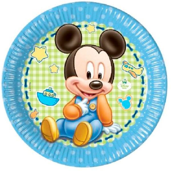 Picture of Platos de Mickey Mouse Bebé cartón 23cm (8 unidades)