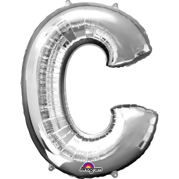 Picture of Globo letra C gigante plateada