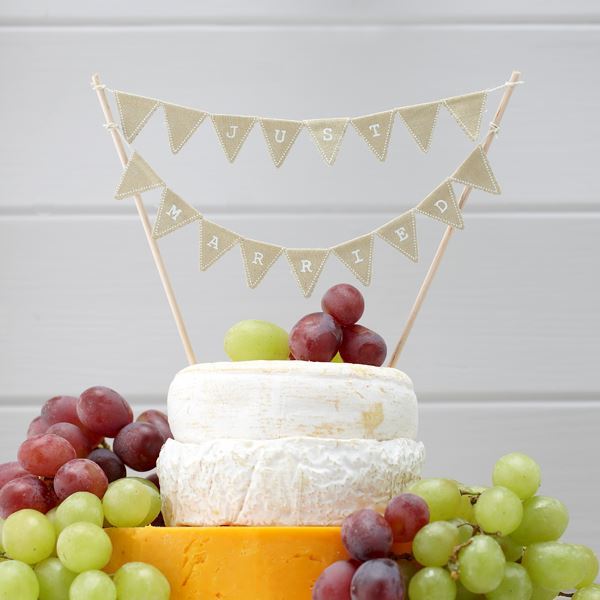 Imagen de Topper Tarta Banderín Yute Just Married