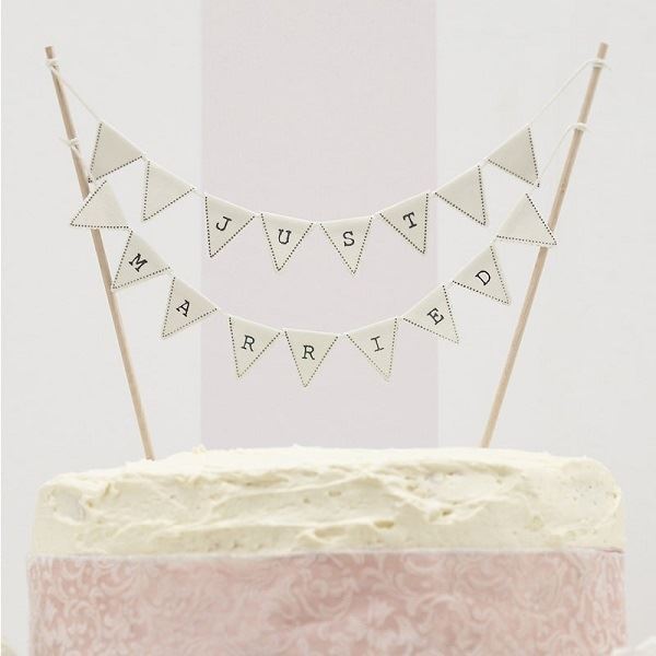 Imagens de Topper Tarta Banderín Just Married