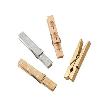 Imagen de Pinzas madera Navidad rústica (12)