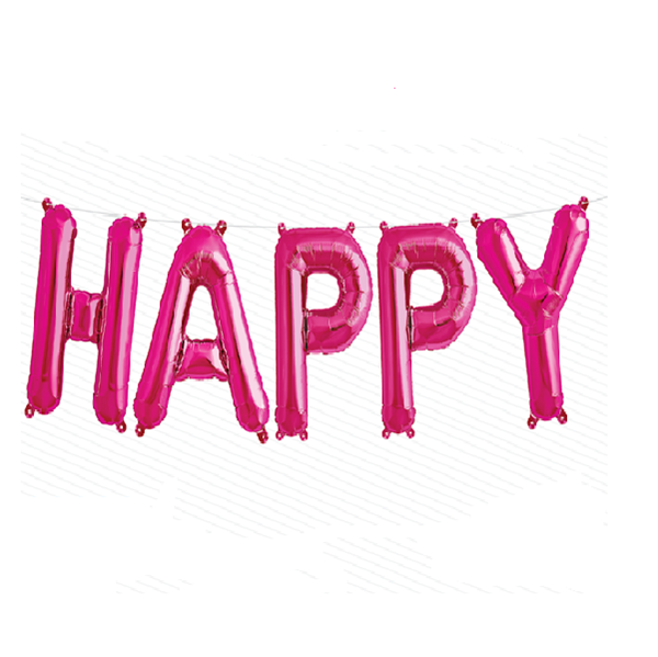 Picture of Globo Letra Happy Rosa (46cm)