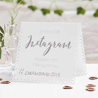 Imagen de Carteles Instagram Blancos Elegantes cartón (5uds)