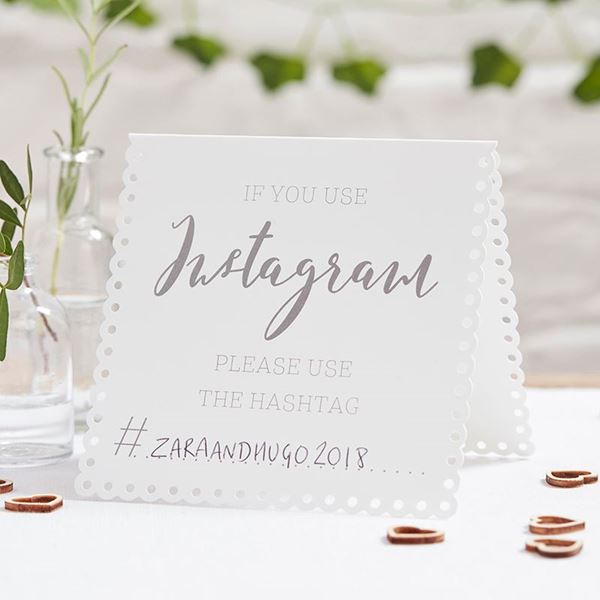 Imagen de Carteles Instagram Blancos Elegantes cartón (5uds)