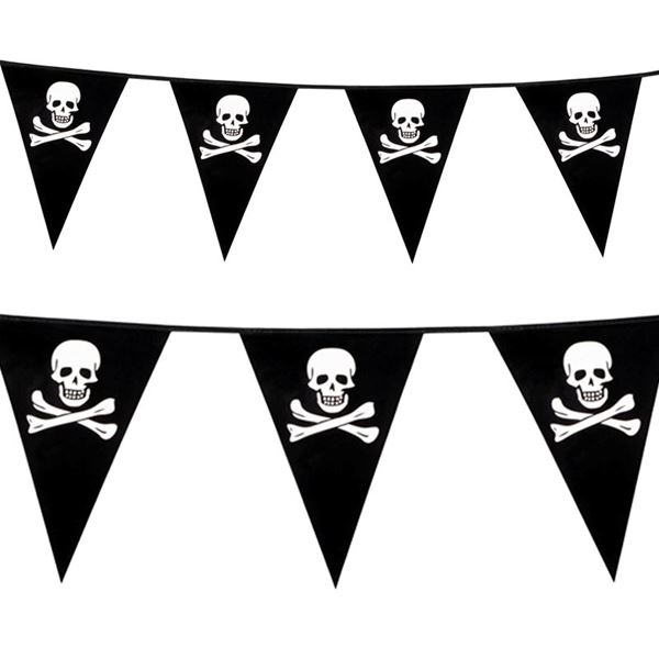 Imagen de Banderín Pirata Calaveras plástico (6m)