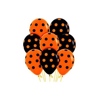 Imagen de Globos Naranja y Negro Lunares (12)