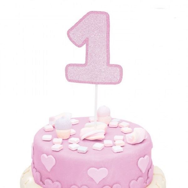 Imagen de Topper Tarta 1 Rosa (27cm)