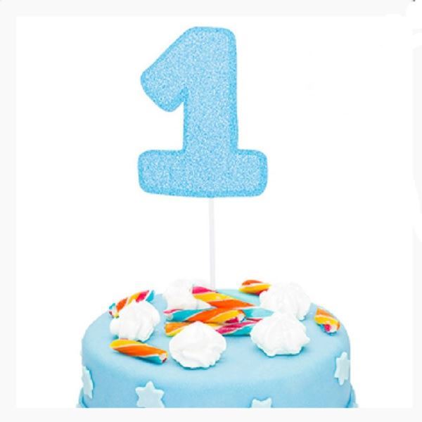 Imagens de Topper Tarta 1 Azul (27cm)
