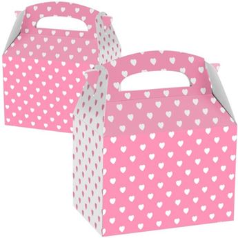 Imagen de Caja Rosa y Blanca con Corazones (1 unidad)