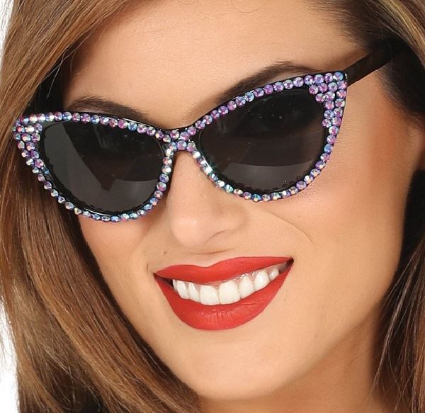 ▷ Gafas Hippie con brillantes para disfraz【Envío en 24h】