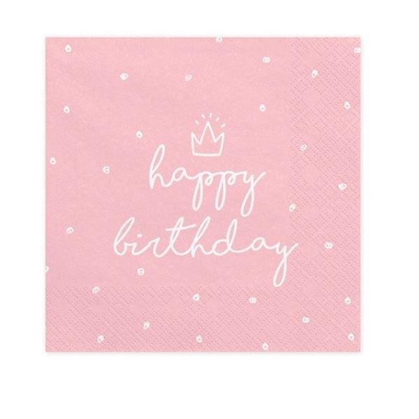 Picture of Servilletas Happy Birthday Dulce Rosa papel 33cm (20 unidades)