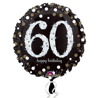 Globos 60 Años Negro/Dorado (8)✔️ por sólo 2,43 €. Envío en 24h. Tienda  Online. . ✓. Artículos de decoración para  Fiestas.