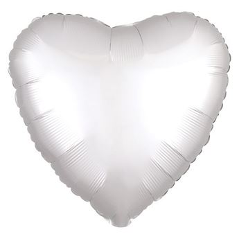 Imagen de Globo Corazón Blanco Satín (43cm)