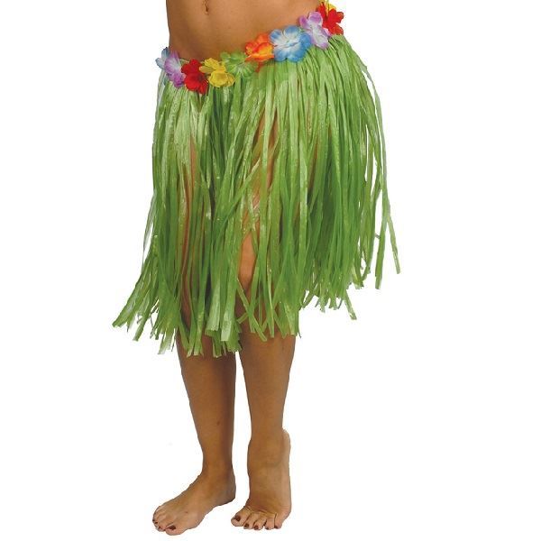 Imagen de Falda Hawaiana Flores Verde