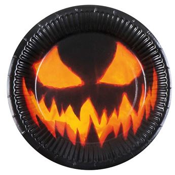 Imagen de Platos Calabaza Espeluznante cartón 23cm (10)