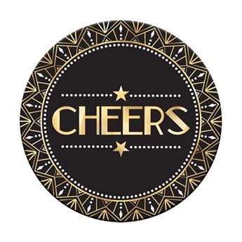 Picture of Posavasos Cheers Negro y Dorado Cartón (18uds)