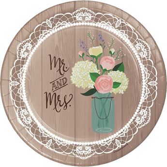 Imagen de Platos Boda Rústica cartón 26cm (8 uds.)