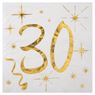Picture of Servilletas 30 Cumpleaños Blanco Dorado papel 25cm (20 unidades)
