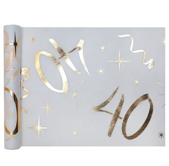 Decoración de fiesta de cumpleaños para hombre, camino de mesa, Pancarta,  cortina de puerta, feliz 40 cumpleaños, 40 años - AliExpress