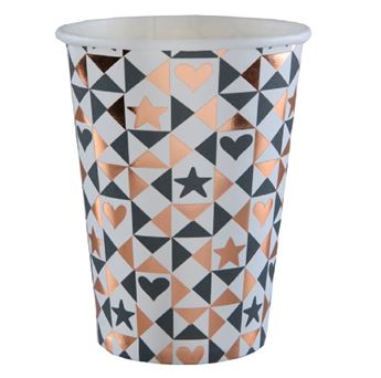 Imagen de Vasos de Cartón Estampado Rose Gold (10 unidades)