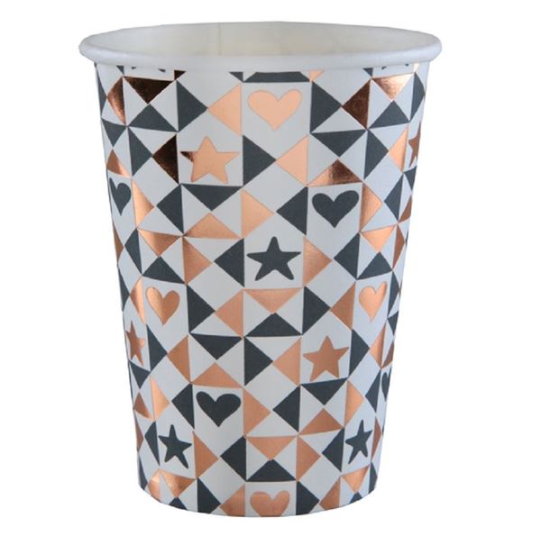 Picture of Vasos de Cartón Estampado Rose Gold (10 unidades)