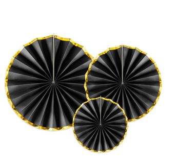 Imagen de Rosetones Negro Borde Dorado (3 unidades)