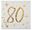 Imagen de Servilletas 80 Cumpleaños Blanco Dorado papel 25cm (20 unidades)
