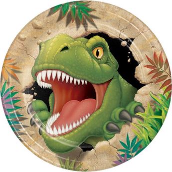 Picture of Platos DINO cartón 23cm (8 unidades)