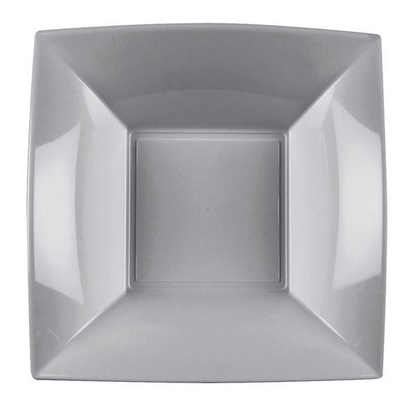 Picture of Platos Plata Cuadrados plástico 23cm (8 unidades)