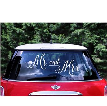 Imagen de Pegatina coche novios Mr. & Mrs.