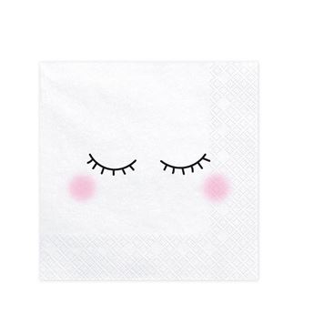 Imagen de Servilletas Pestañas Carita Feliz papel 33cm (20 unidades)