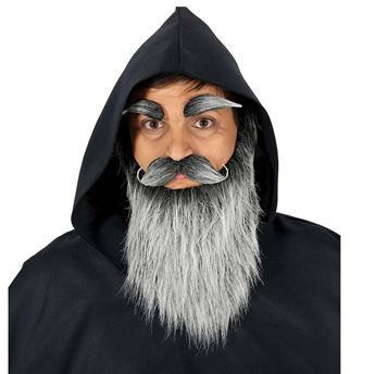 Imagen de Barba Larga Gris con Bigote y Cejas