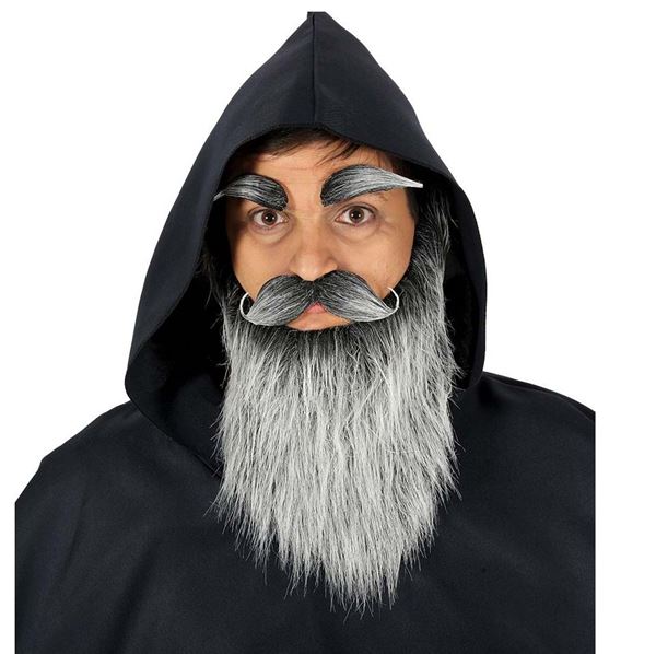Imagen de Barba Larga Gris con Bigote y Cejas
