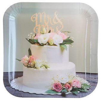 Imagen de Platos Wedding cartón 23cm (10 unidades)