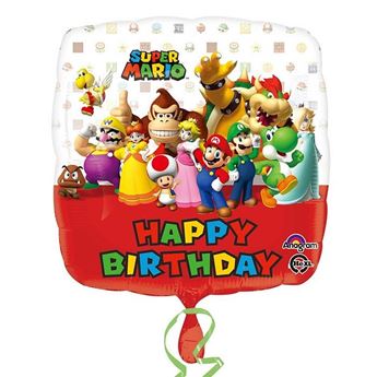 Imagen de Globo de Super Mario Happy Birthday (45cm)